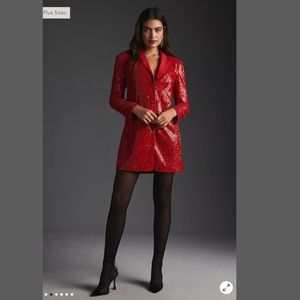 Maeve Red Sequin Blazer Dress